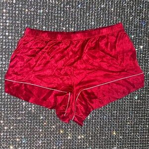 Victoria secret shorts red polkadot silky satin red shiny shimmer new with tags